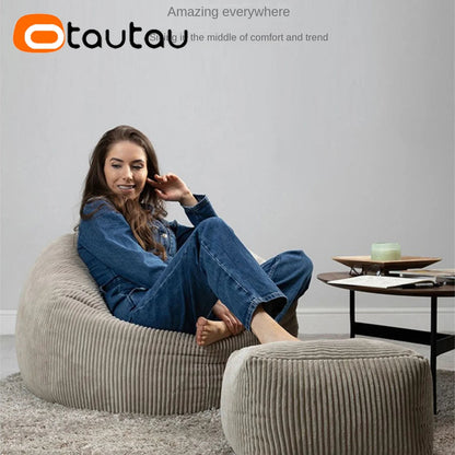 LivionixTech™ Velvet & Flannel Bean Bag Chair Cover – Frameless Floor Lounge Seat Without Filler | Ottoman & Sofa Pouf Product vendor