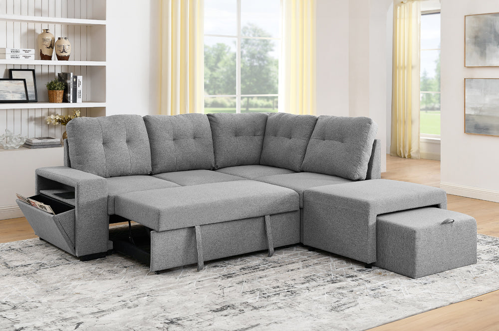 Spacious sofa set for living room in grey chenille – LivionixTech Canada