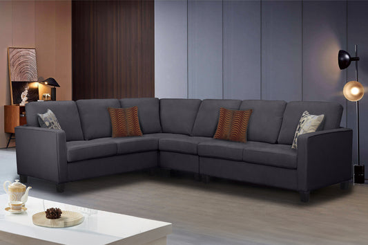 Spacious sofa set for living room in grey chenille – LivionixTech Canada
