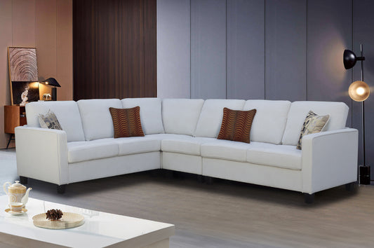 Off-white sectional sofa – affordable furniture Canada - Modern sofa sectional with reversible chaise – home furniture Canada