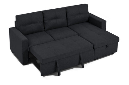 Black chenille sofa set for living room with full-size bed – inexpensive sofas Canada