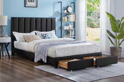 Contemporary Adjustable Platform Storage Bed with Tufted Headboard – Modern Furniture Canada