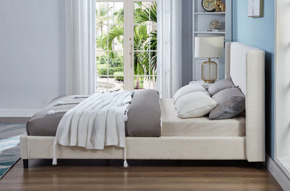 Off-White Boucle Platform Bed – Affordable Furniture Canada