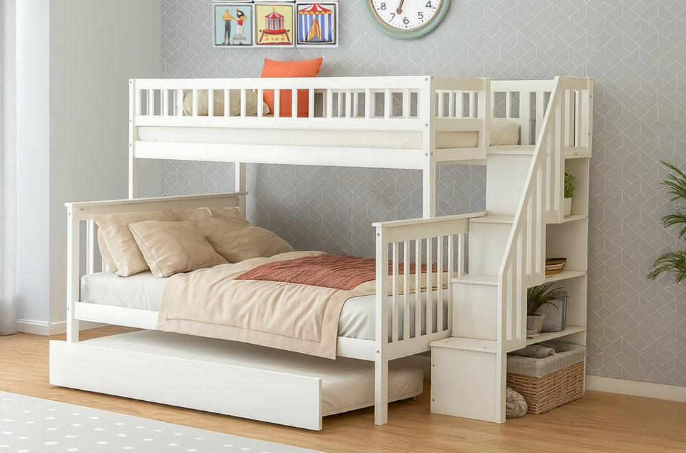 Durable Pine Wood Bunk Bed for Multiple Children