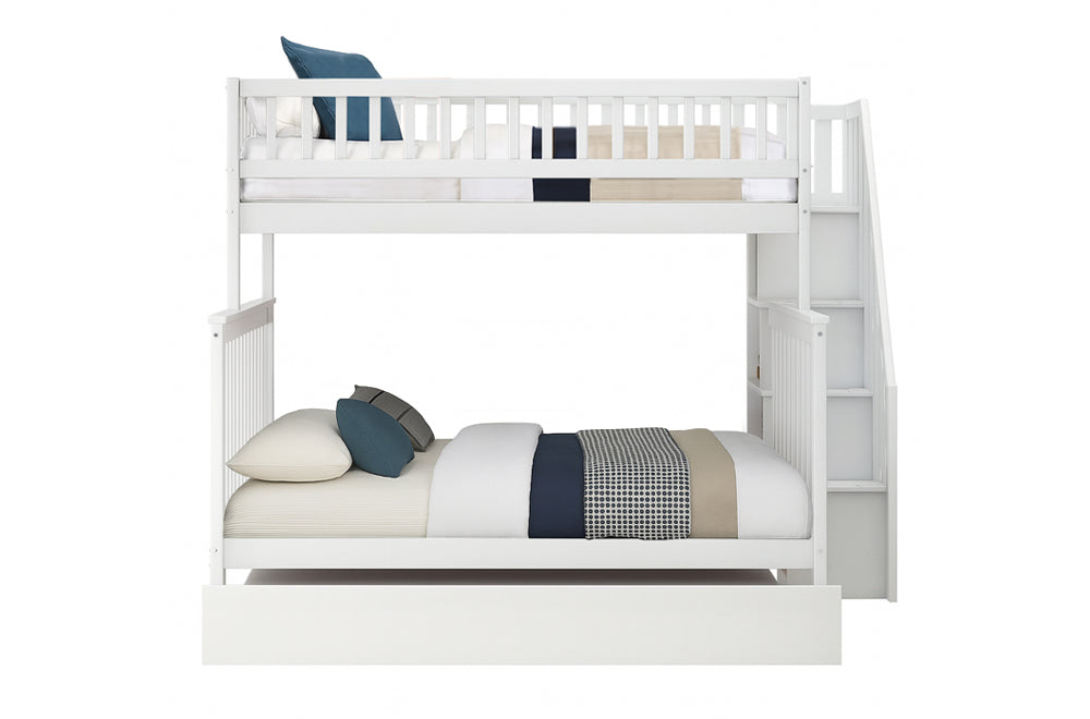 Kids Twin Over Double Bunk Bed with Storage Canada