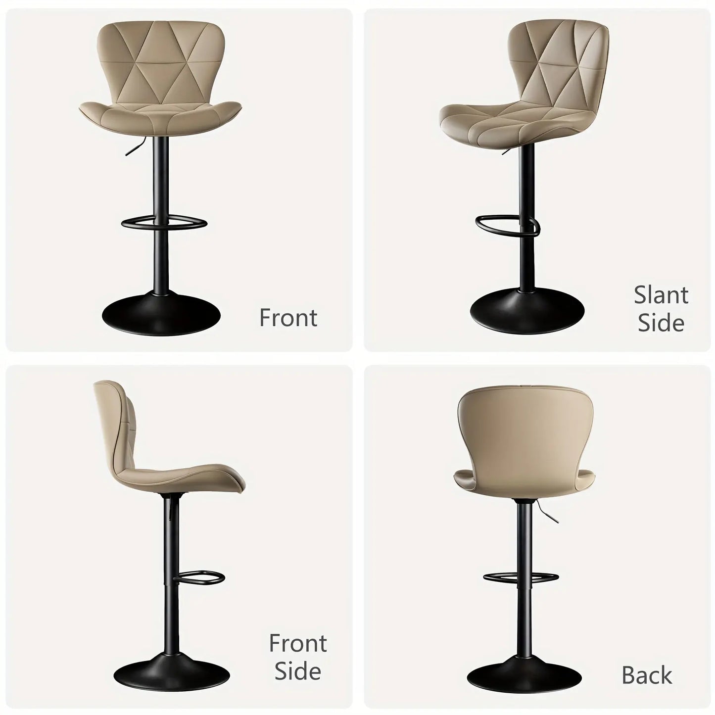 LivionixTech™ Adjustable Swivel Bar Stools (2-Pack) – Modern Faux Leather with Back Support Product vendor