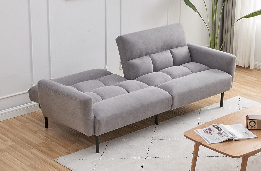 Sofa to Bed Conversion – Soft Grey Fabric