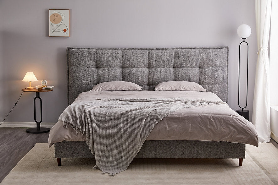High-Density Foam Padding on Modern Grey Platform Bed